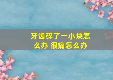 牙齿碎了一小块怎么办 很痛怎么办